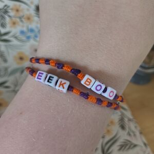 Halloween Themed Kids Bracelet Set - Orange and Purple